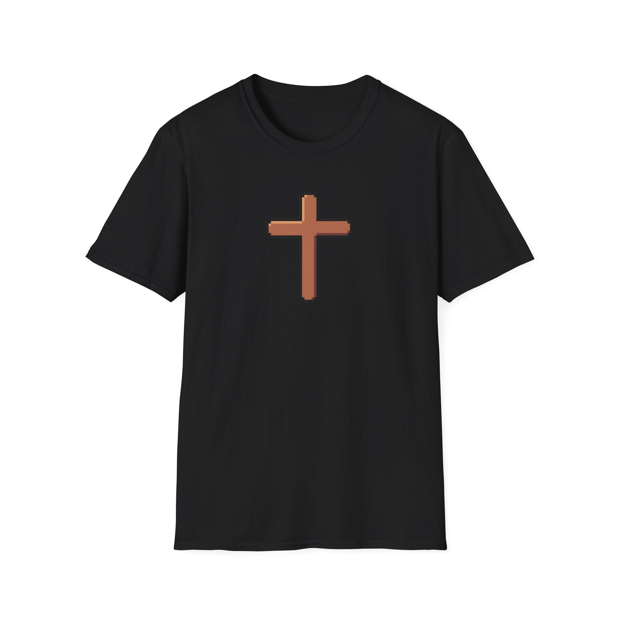 Pixel Cross T-Shirt — Minimal Christian Faith Graphic Tee