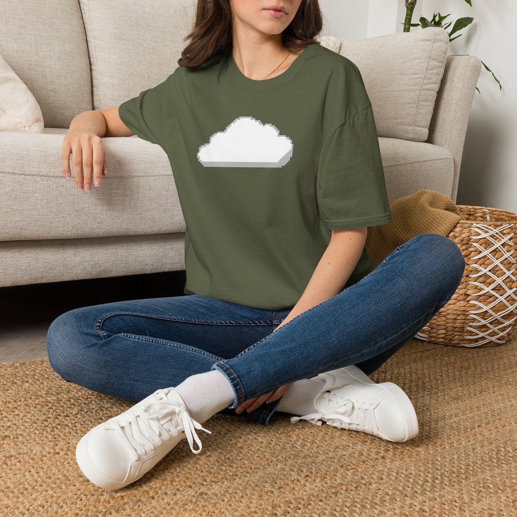 Pixel Cloud T-Shirt — Minimal Retro Gaming Cloud Tee