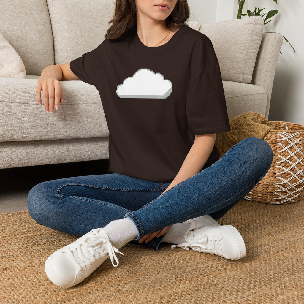 Pixel Cloud T-Shirt — Minimal Retro Gaming Cloud Tee