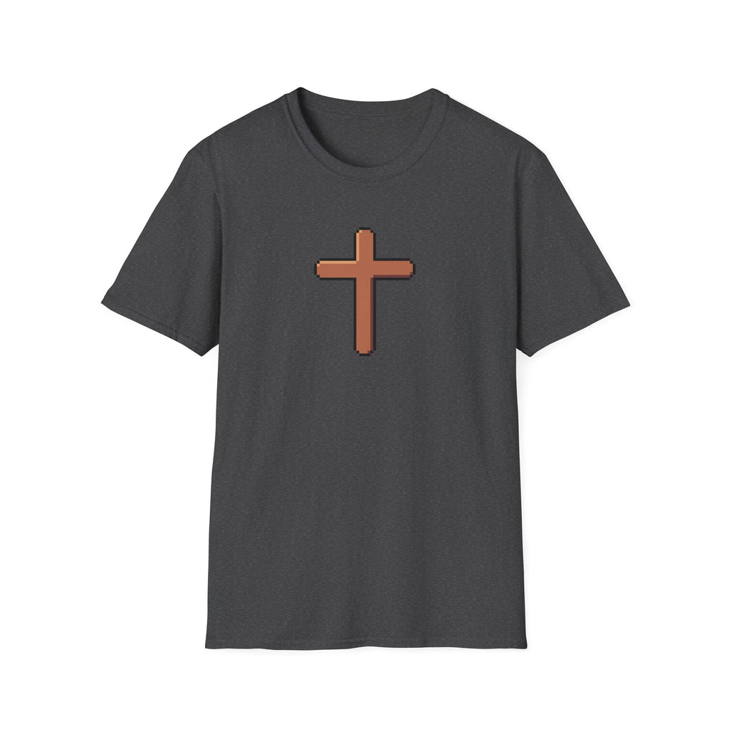 Pixel Cross T-Shirt — Minimal Christian Faith Graphic Tee