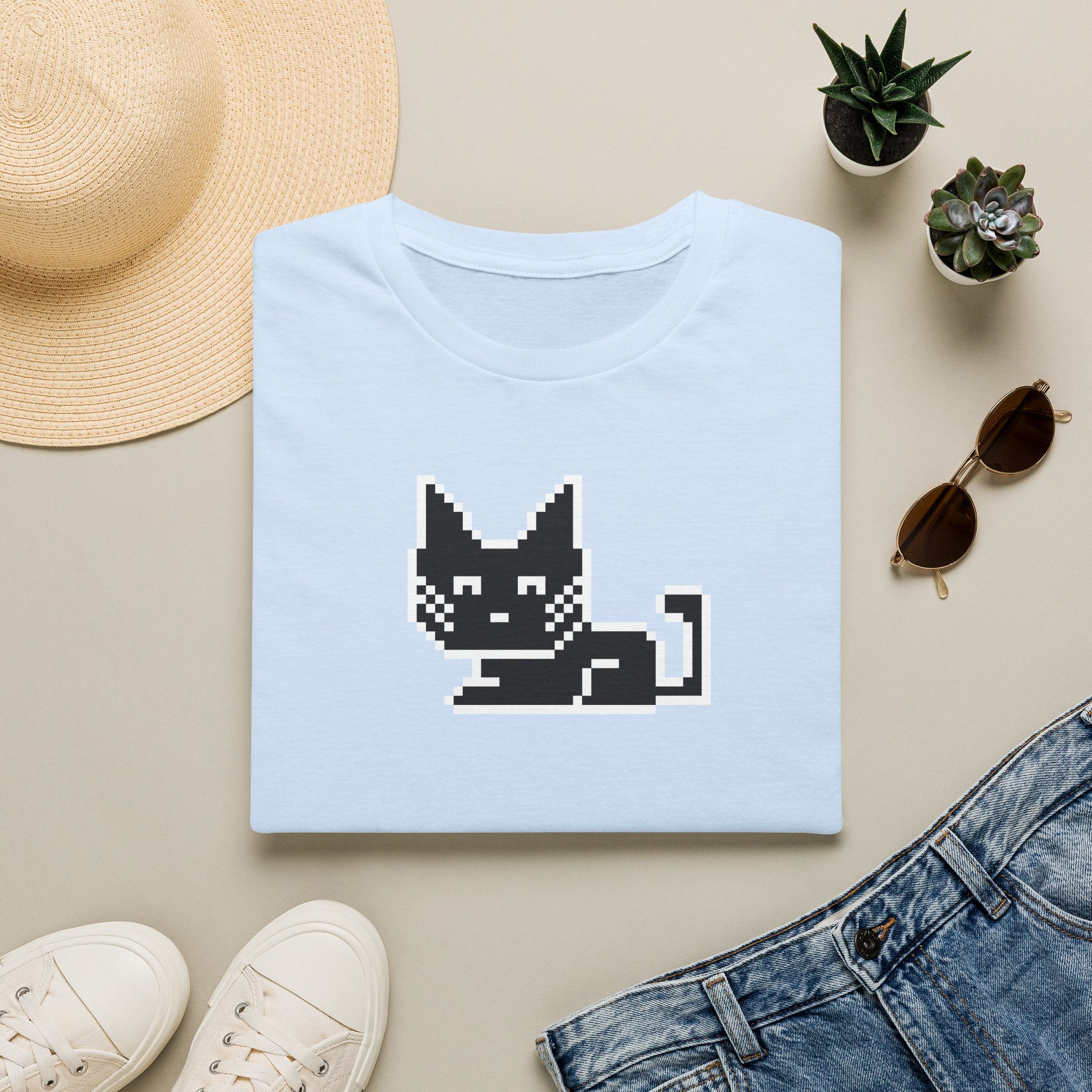 Pixel Cat T-Shirt — Cute Retro 8-Bit Cat Graphic Tee